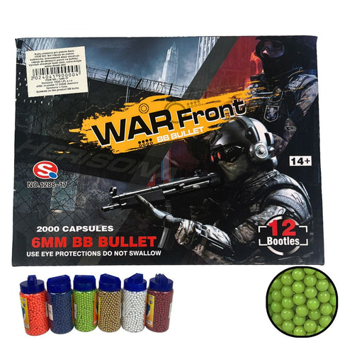 Warfront 6 mm BB-Kogeltjes (2000 stuks per fles) – Diverse Kleuren