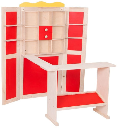 Houten winkel + poppenkast - 103x87x116cm