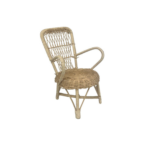 Rotan Retro Playdoll-stoeltje – 13 x 13 x 24 cm