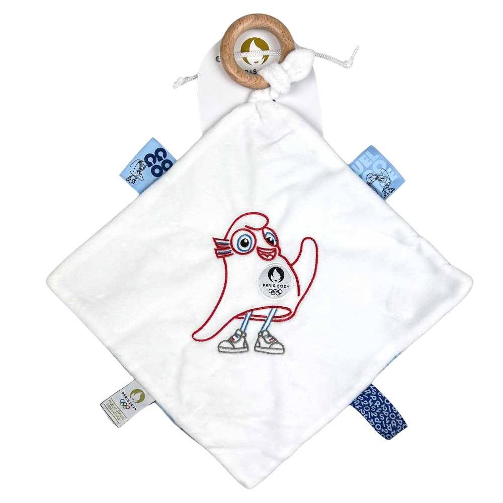 D&C - Knuffeldoek met houten ring - 25x25cm – Olympische Spelen Parijs 2024