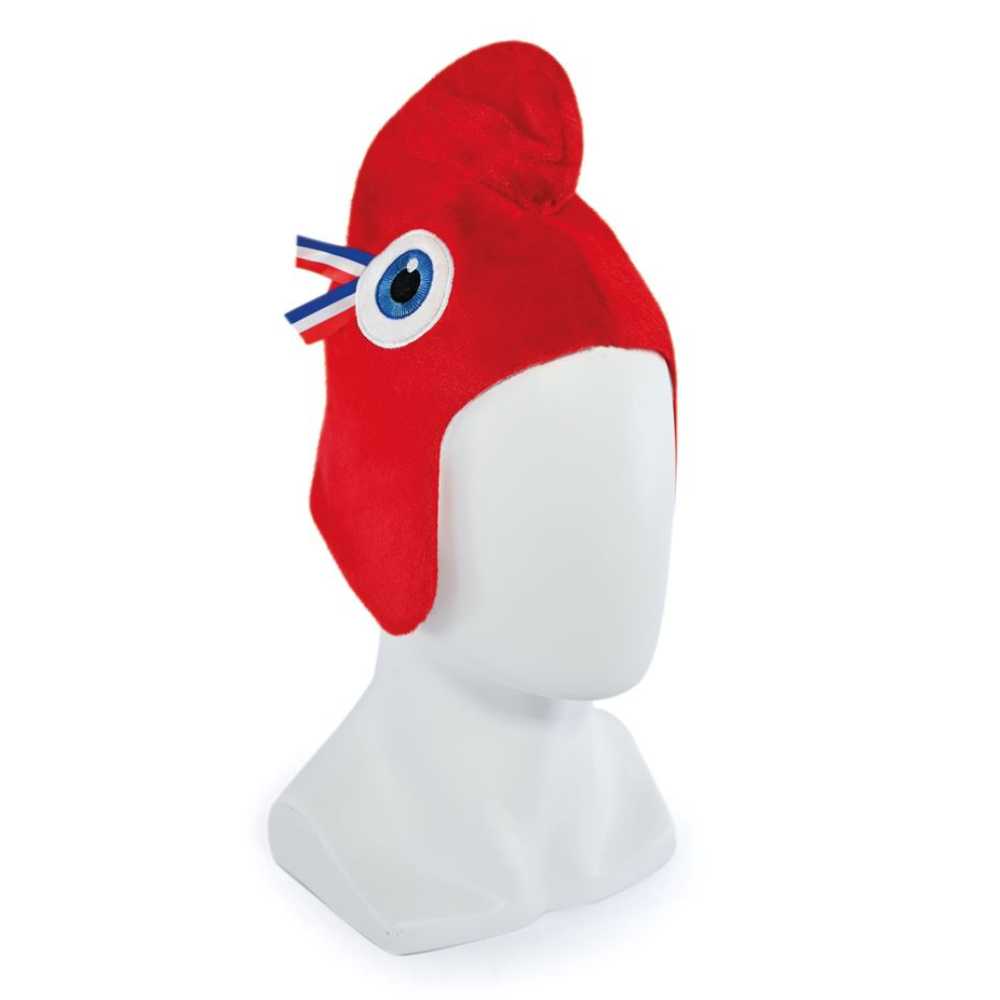 D&C - Phryges fleece muts - rood/wit - 26x1x32cm - M - Olympische Spelen Parijs 2024