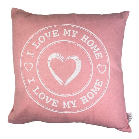 Kussen Roze "I Love My Home" – 40 x 40 cm