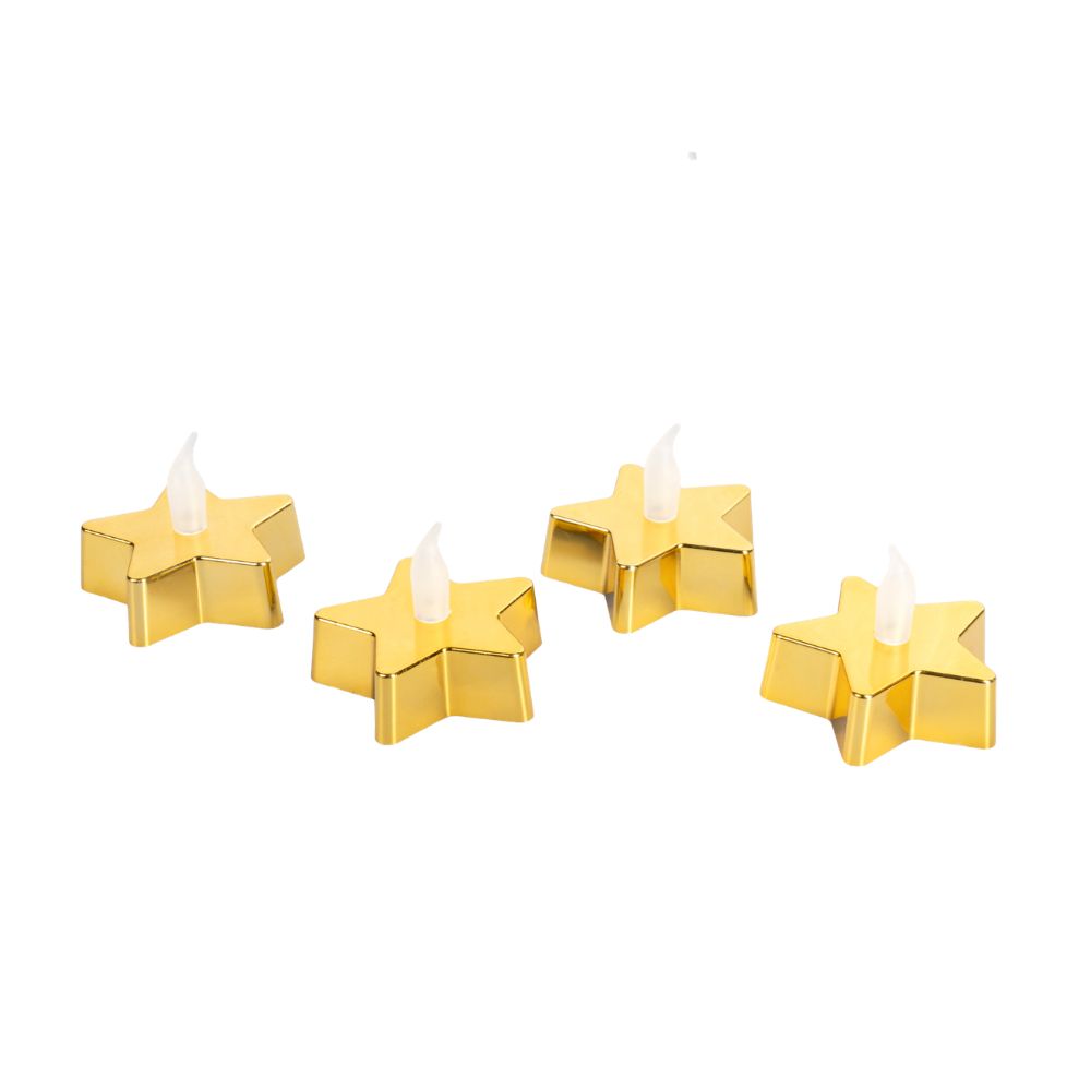 Viva Domo LED-Teelichter „Stern“ – 4-teiliges Set