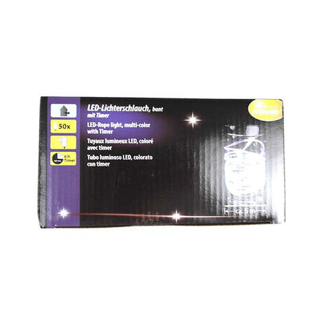 LED outdoor hose - 50 LEDs - approx. 5m colorful - with timer - IP44