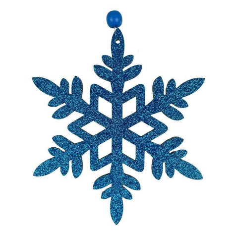 Houten hanger sneeuwvlok - 2 soorten - ca. 12 cm - lichtblauw en blauw