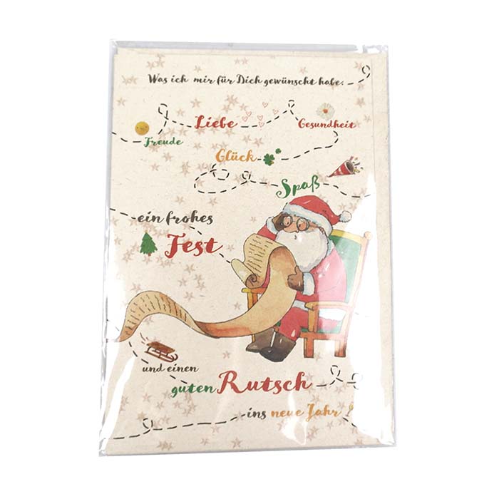 Christmas card - 11,50x17,50 cm - 'santa reading'