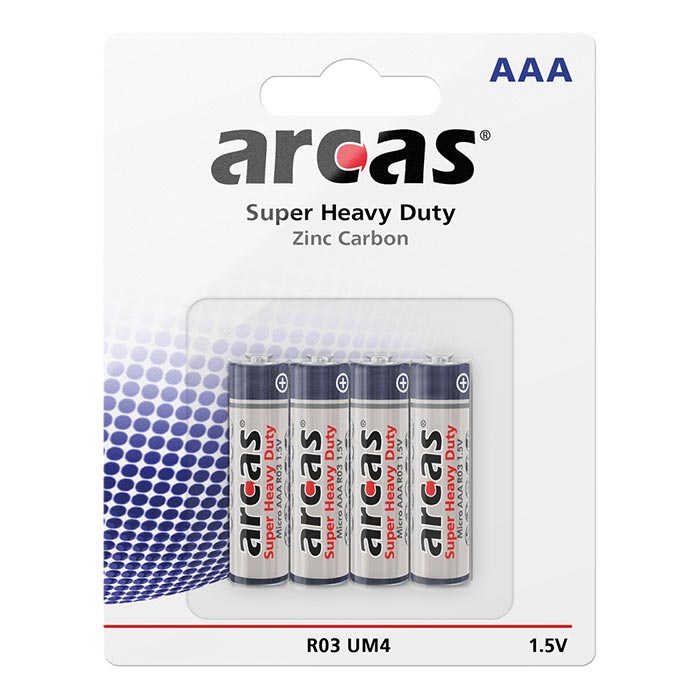 Arcas - AAA batteries - super heavy-duty - pack of 4