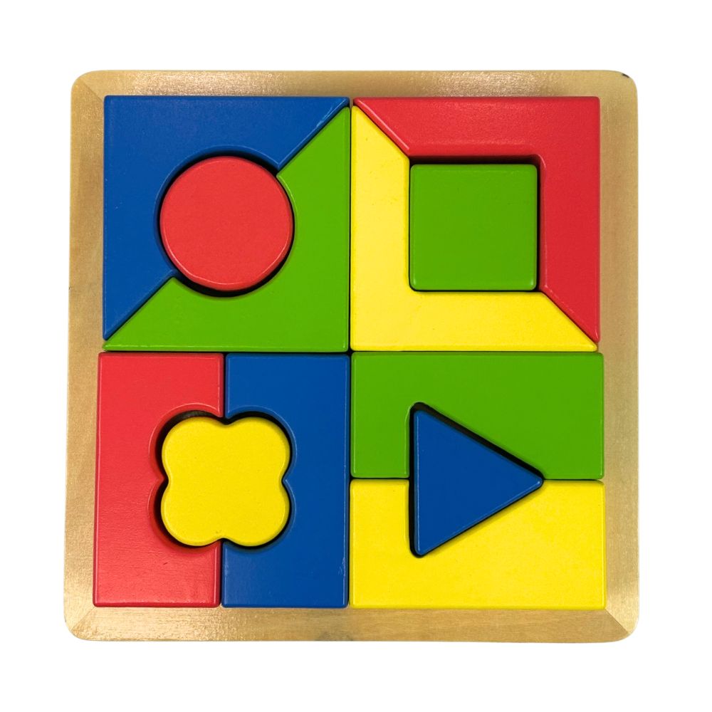Houten - Vormpuzzel - 16x16x3cm