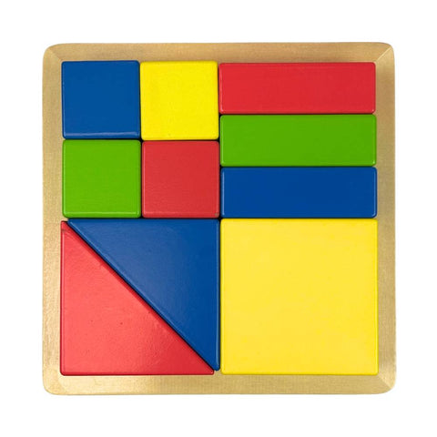 Wooden - Tangram shape puzzle - 16x16x3cm