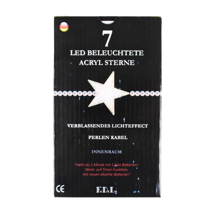 FDL - 7 LED-verlichte acrylsterren - met timer