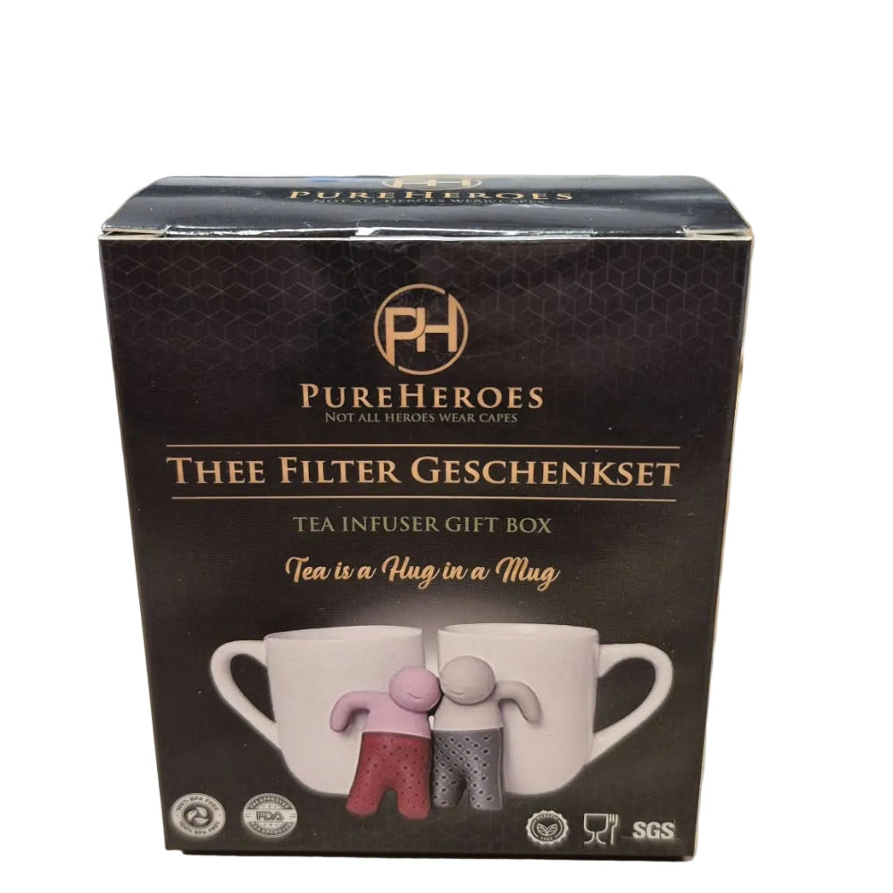 PureHeroes - Geschenkset mit Teesieben (2) in Rosa und Grau