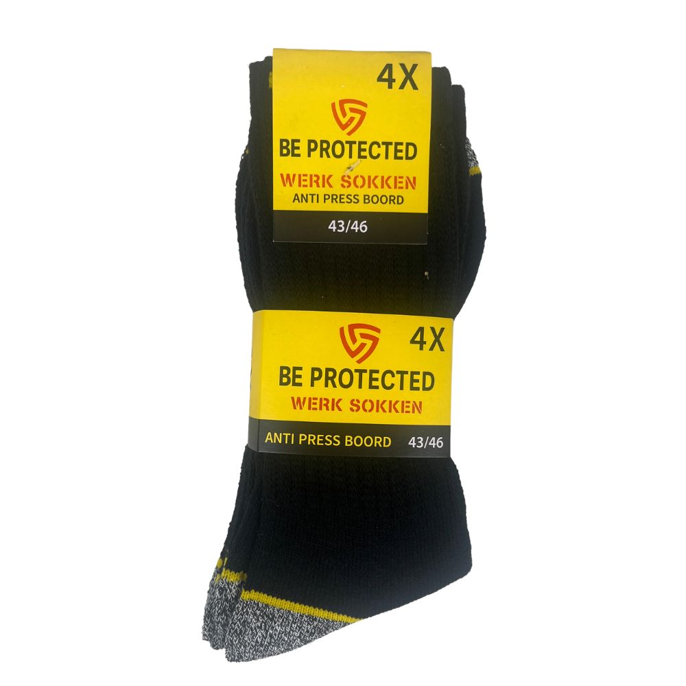 Be Protected Work Socks with Anti-Press Board – 4 Pairs