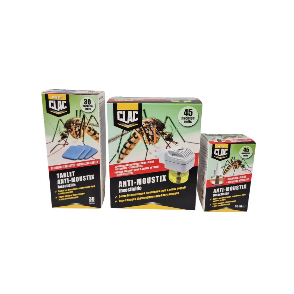 Clac - Anti Moustix - Anti Mosquito - Best before 26/06, set of 3.