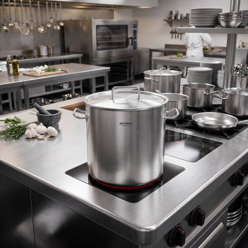 Commercial by Demeyere - Hoge kookpan met deksel 36 cm - 36L