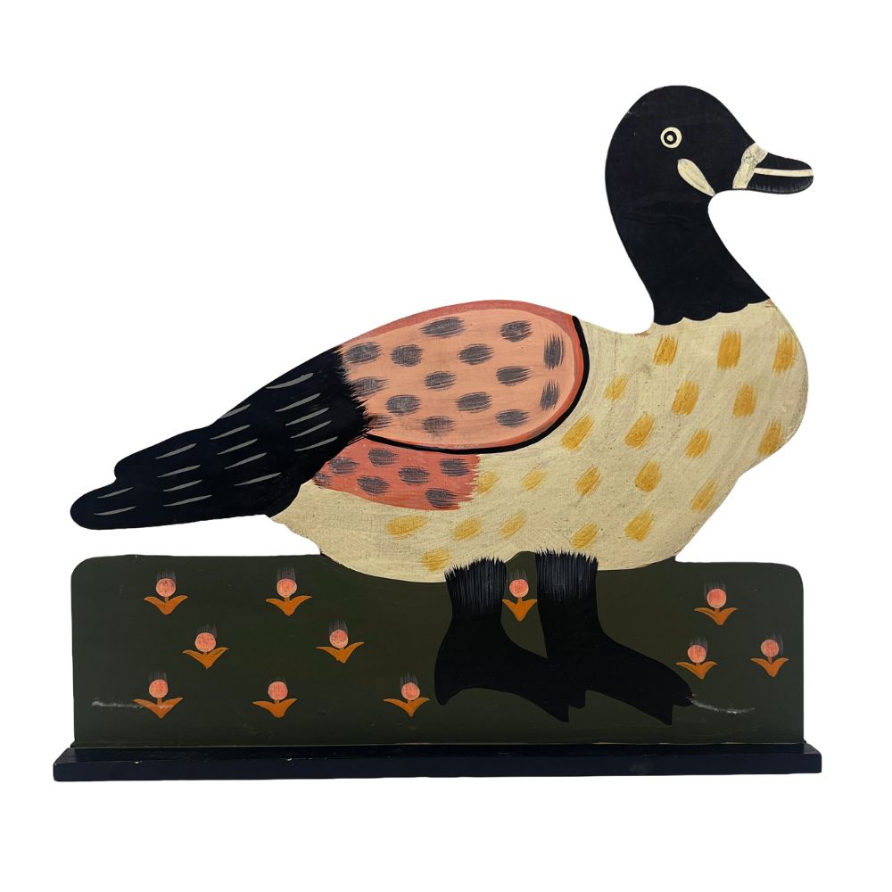 Hand-painted wooden decorative sign – Large Duck – 34 x 4 x 31 cm