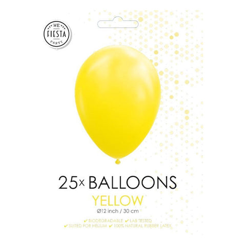 Fiësta - Ballonnen - 25 stuks - geel - Ø30cm