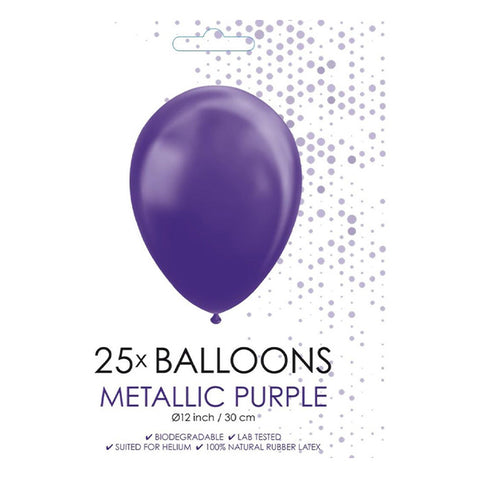 Fiësta - Balloons - 25-pack - metallic purple - Ø30cm