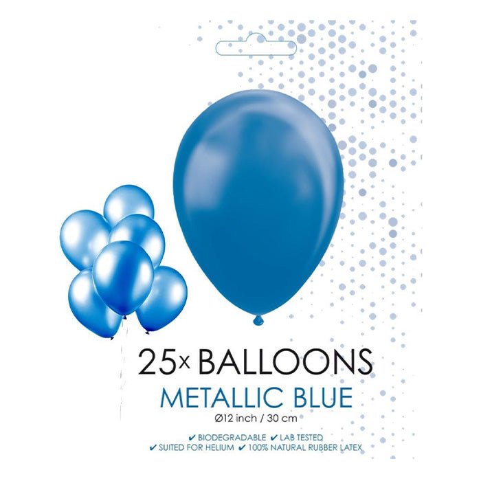 Fiësta - Ballonnen - 25st - metallic blauw - Ø30cm