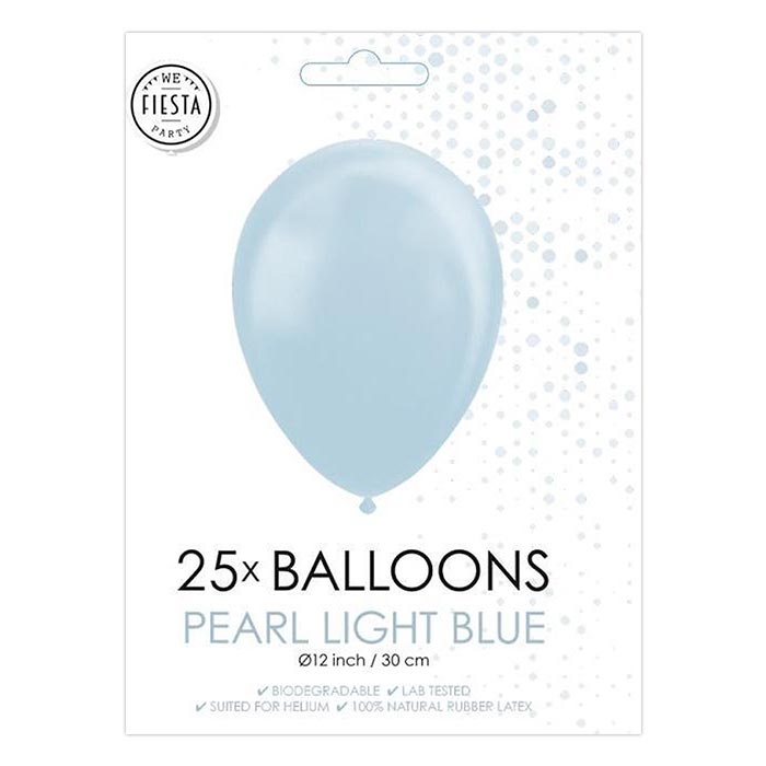 Fiësta - Ballonnen - 25st - parelmoer lichtblauw - Ø 30cm