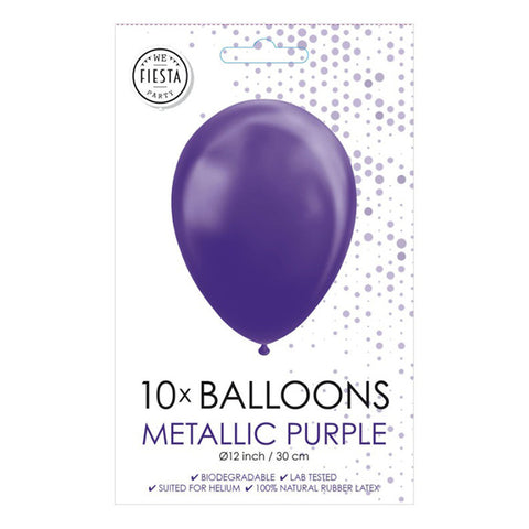 Fiësta - Balloons - 10-pack - metallic purple - Ø30cm