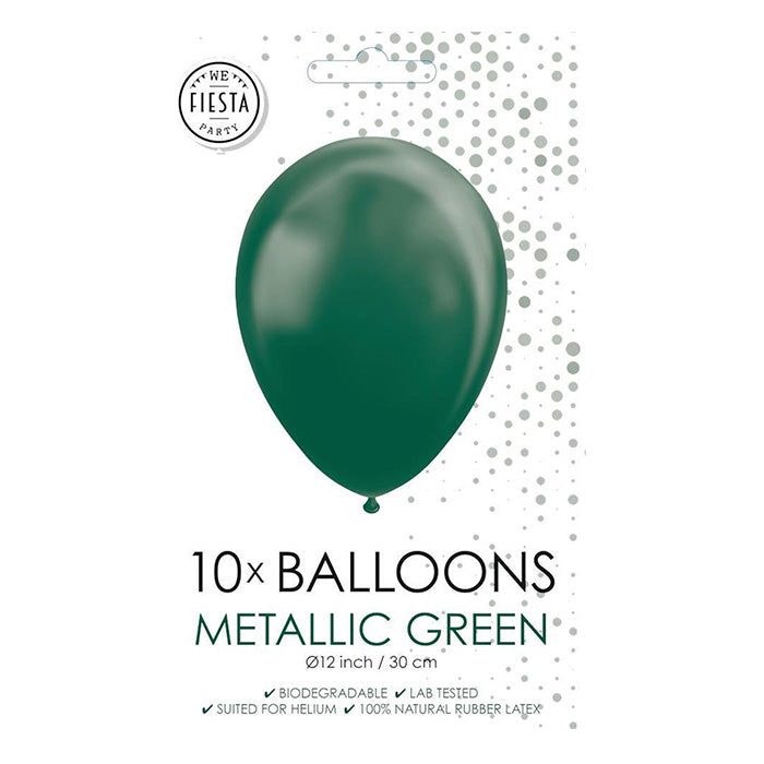 Fiësta - Balloons - 10-pack - metallic green - Ø 30cm
