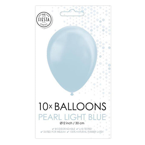 Fiësta - Ballonnen - 10st - parelmoer lichtblauw - Ø 30cm