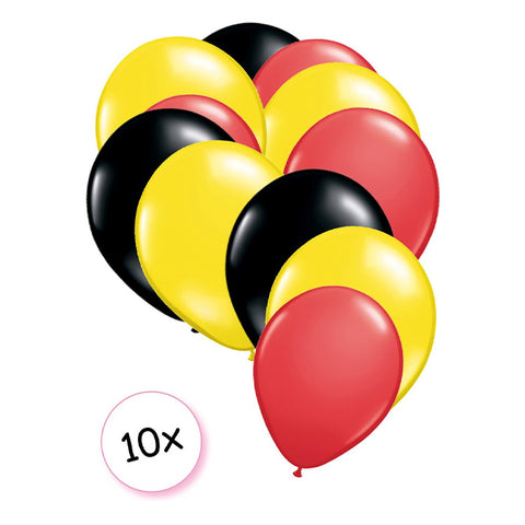 Fiësta - Balloons - 10-pack - black/yellow/red - Ø30cm