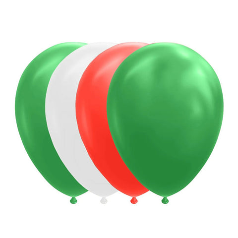 Fiësta - Balloons - 10-pack - green/white/red - Ø30cm