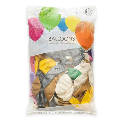 Fiësta - Balloons - 100 pcs - pearlescent/metallic assorted colours - ø12,7cm