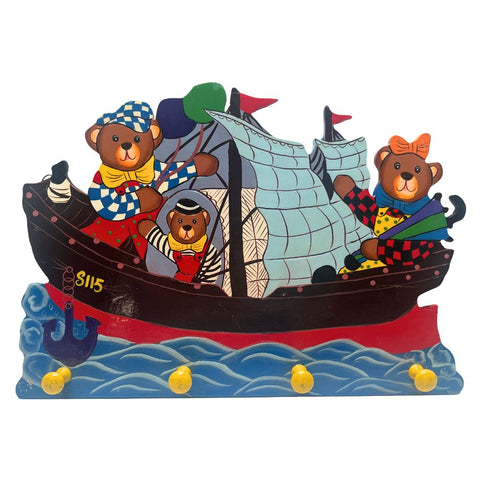 Playwood - Kinderkapstok Bear Ship (4 haken) - 39 cm