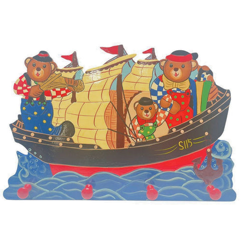 Playwood - Kinderkapstok Bear Ship (4 haken) - 39 cm