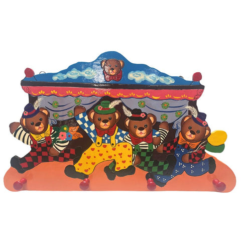 Playwood - Kinderkapstok Bear Circus met 4 haken Variant 2 - 47 cm