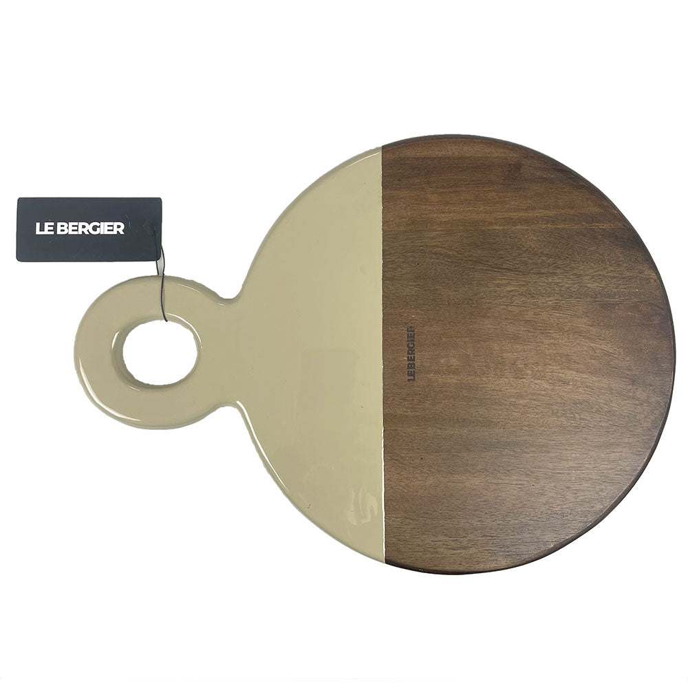 Ronde serveerplank hout/ gelakt (retailprijs: €19,95)