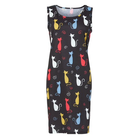 'Cat-lover' summer dress - S–L–XL