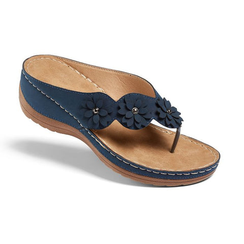 Wonder Walk - Women's Slippers - flowers - navy - 38-42