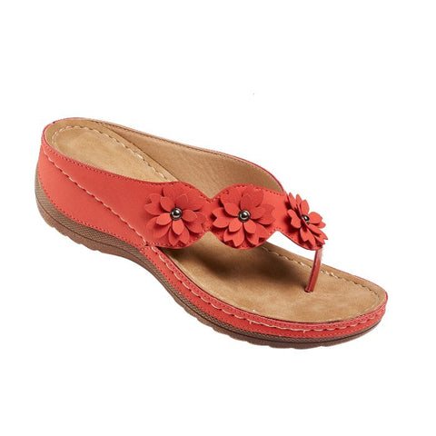 Wonder Walk - Women's Slippers - flowers - rusty red - 36