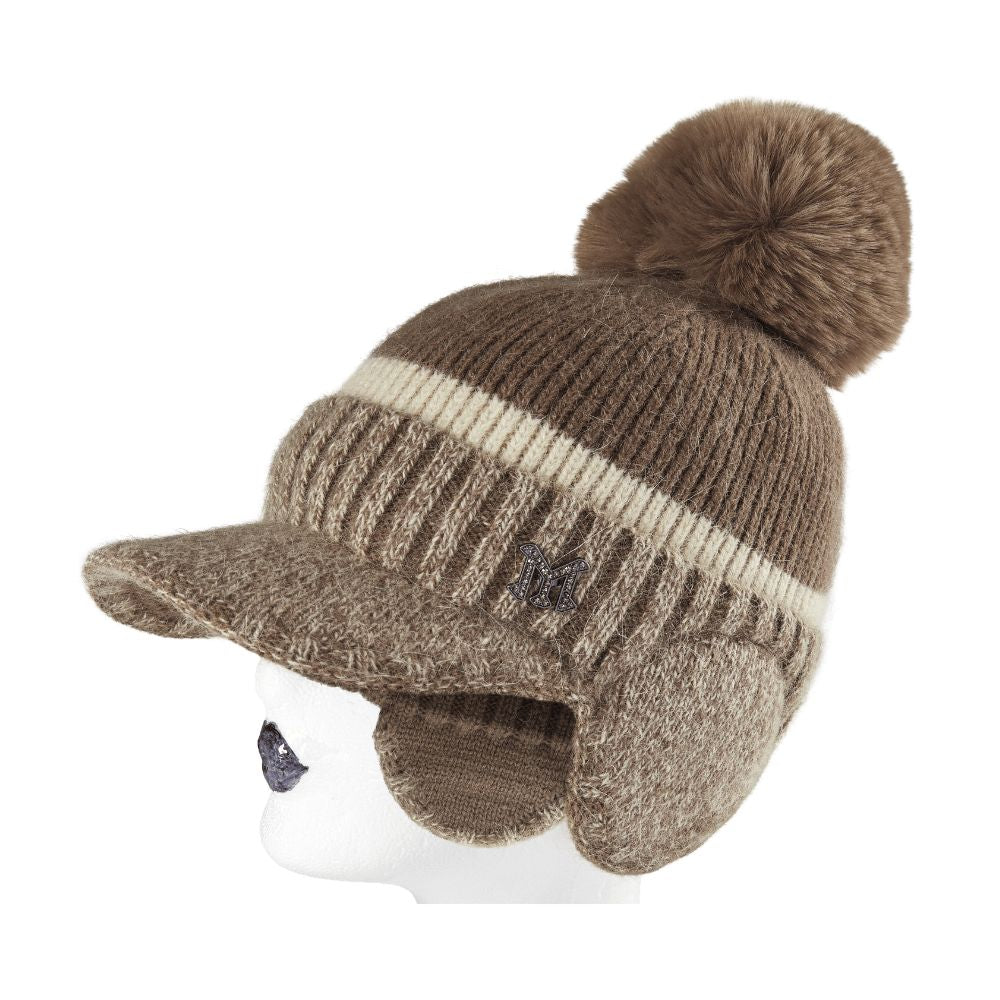 "Mila" Winter Hat – Cuddly Shield Cap with Pom-pom