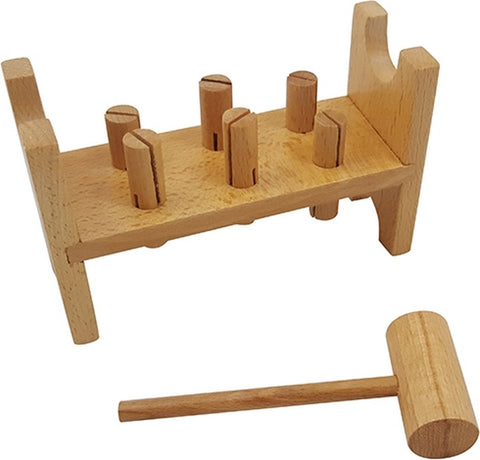 Wood - Natural hammer bench - 18x7x11cm