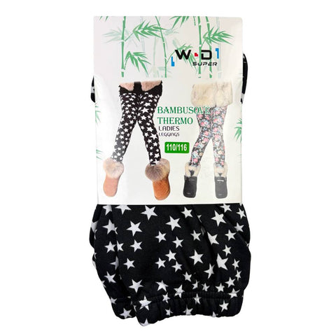 WD1 Super - Meisje bamboe legging - maten: 110/116 & 122/28