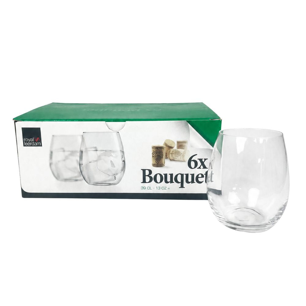 Royal Leerdam – "Bouquet" Water & Wijnglas 39 cl – Set van 6