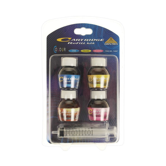 Cartridge printer refill kit - 2 assorted ink