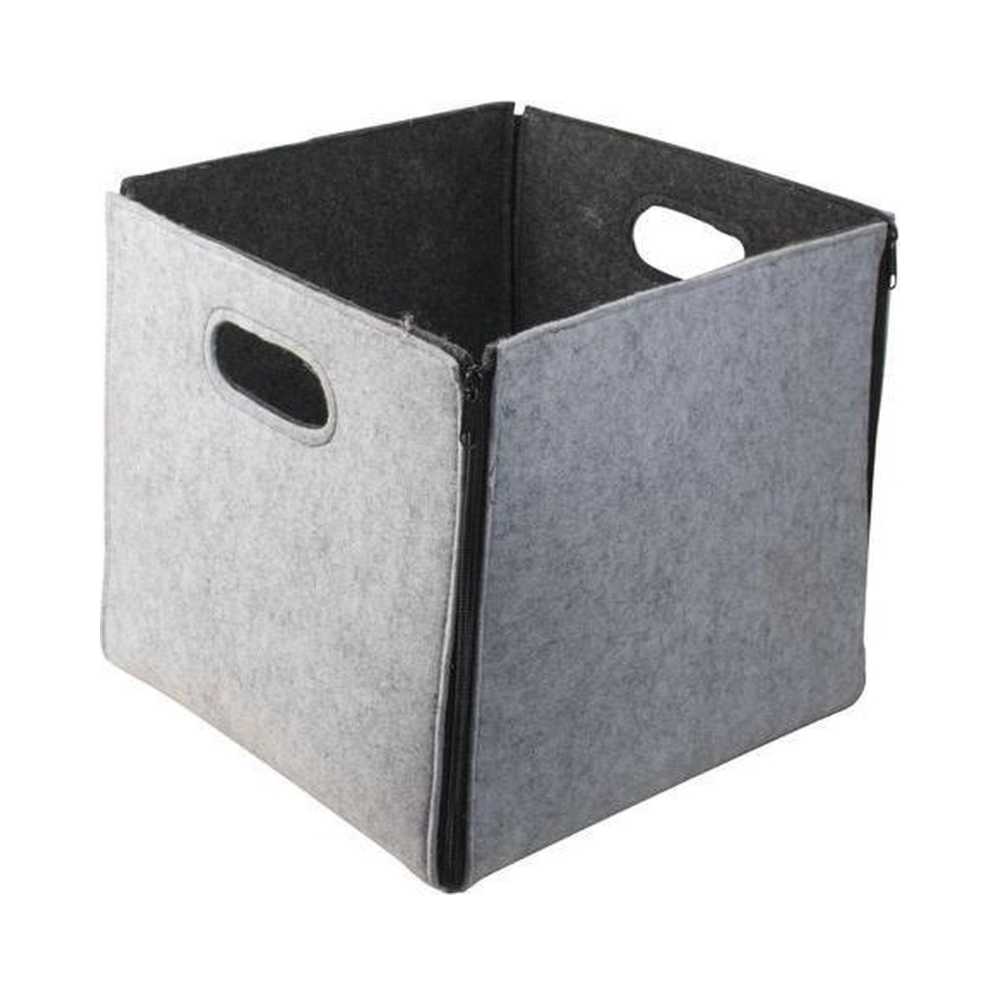Gusta felt storage basket with zips 30cm