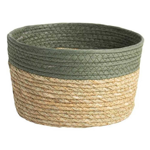Gusta - Jute opbergmand - Ø 25 x 15cm - groen/natuurlijk