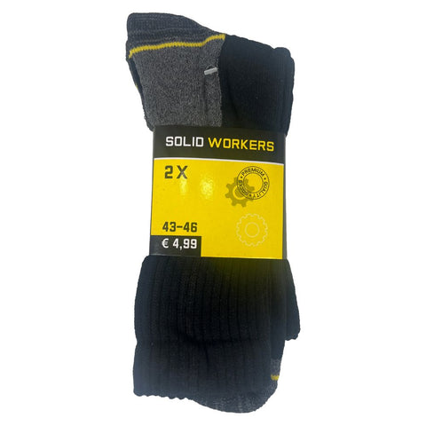 Solid Workers Werksokken Zwart – 2 Paar