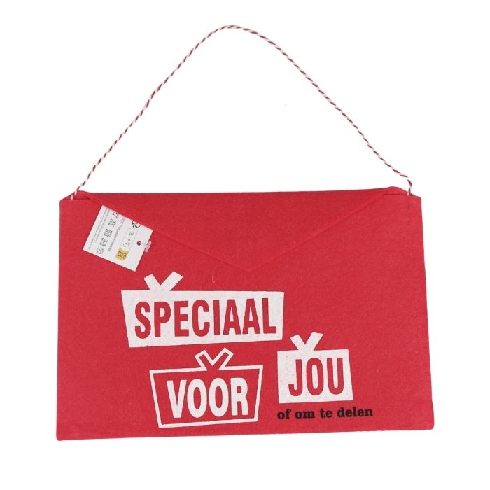 Rote Geschenkverpackung – „Speziell für dich“ – Filz – 26x17cm