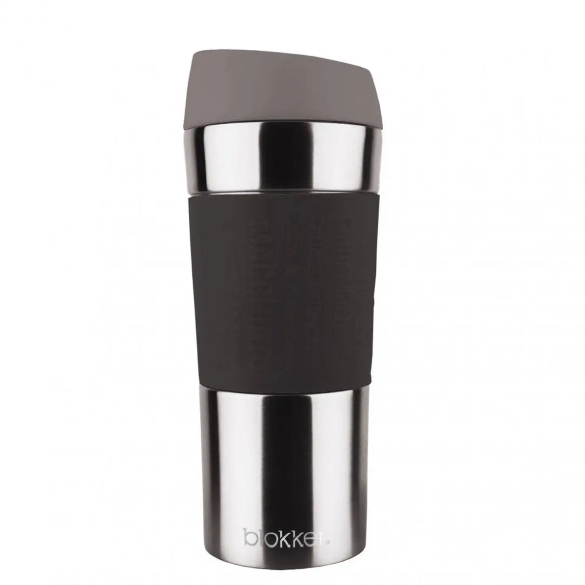 Blokker thermos mug – stainless steel/silicone – black – 0.3L