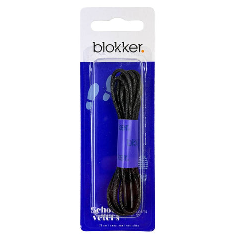 Blokker - Gewaxte schoenveters - zwart - 75cm