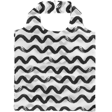 Blokker - Opvouwbare boodschappentas - 43 x 45 x 26cm - zwart/wit