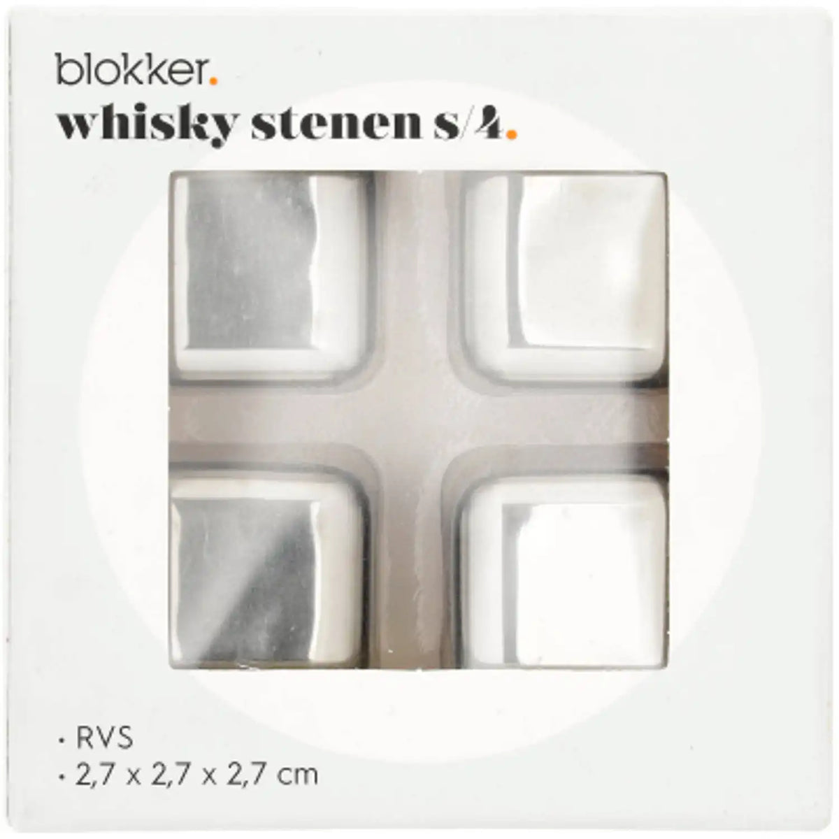 Blokker - Whisky stenen - RVS - set van 4 stuks