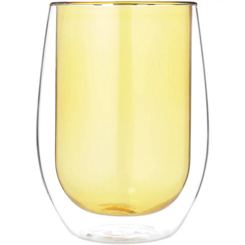 Blokker – Dubbelwandig theeglas / koffieglas – 35cl – geel